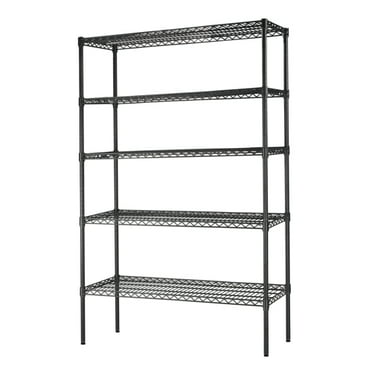 NSF Certified Black Epoxy 4-Shelf Kit with 96 x 60 14 Kitchen Storage Commercial Posts inch. Cabinet Shelf Organizer inch. Garage inch. Perfect for Home 